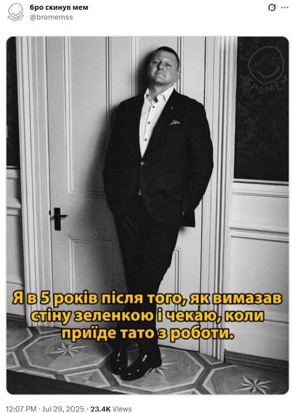 Жарт про фото Залужного. Скриншот