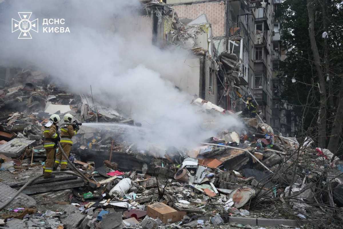 The consequences of the enemy attack on Kyiv on the night of July 31. Photo: Telegram/Zelenskiy / Official