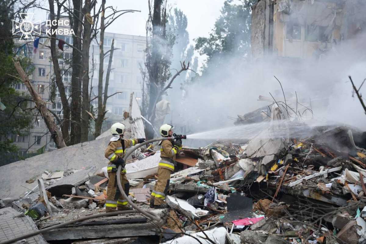 The consequences of the enemy attack on Kyiv on the night of July 31. Photo: Telegram/Zelenskiy / Official