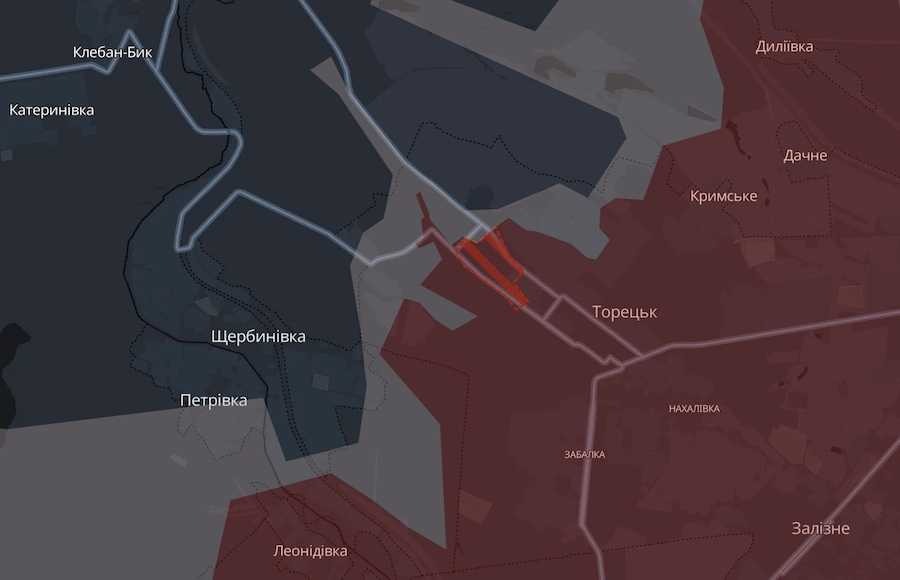 Screenshot of the DeepState interactive map.