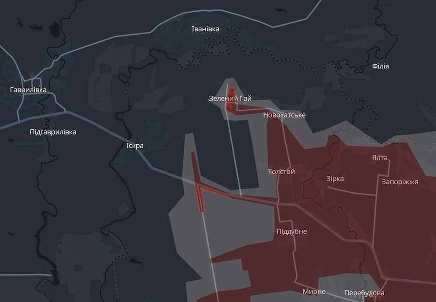 Screenshot of the DeepState interactive map.