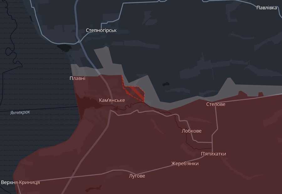 Screenshot of the DeepState interactive map.