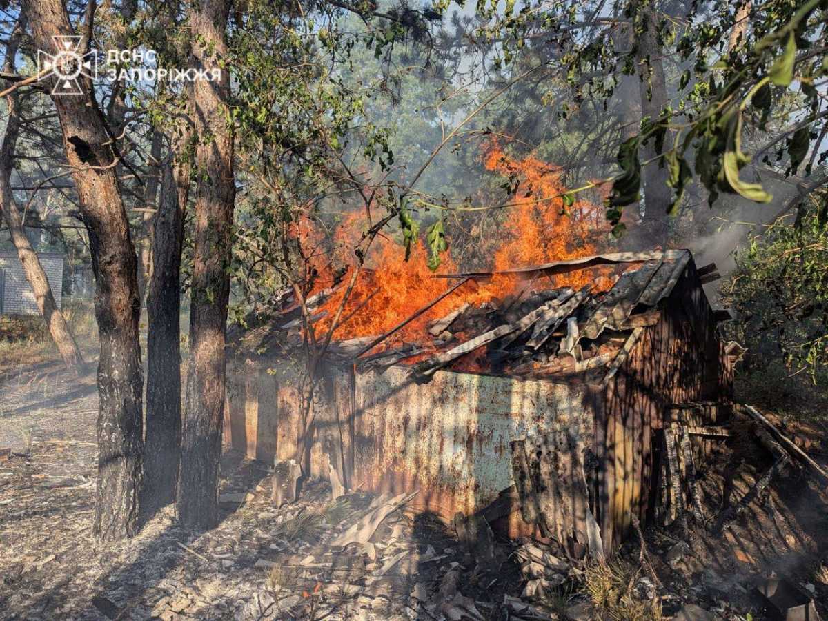 Росіяни вдарили по базі відпочинку в Запорізькому районі. Фото: ДСНС