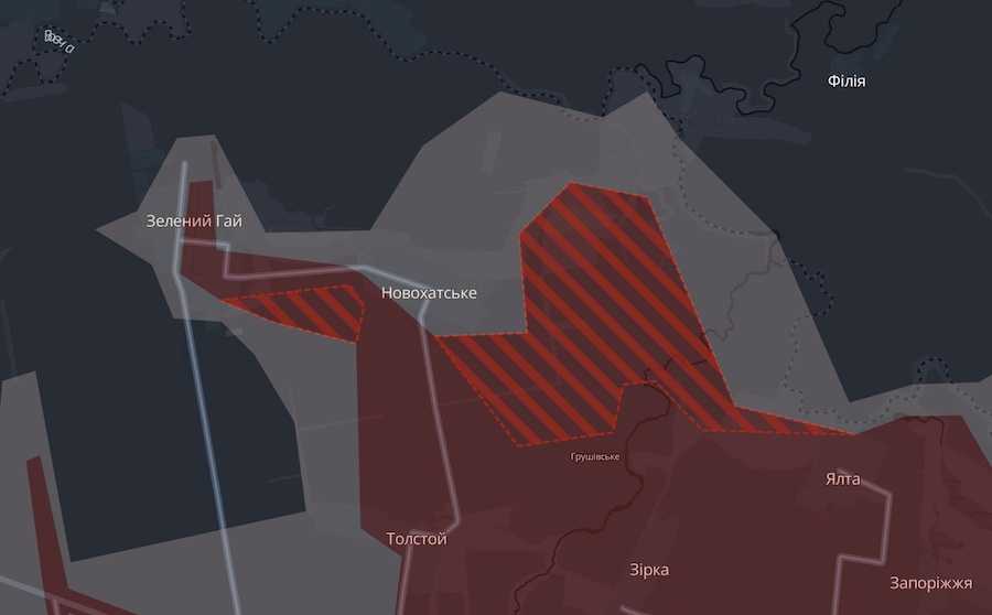 Screenshot of the DeepState interactive map.