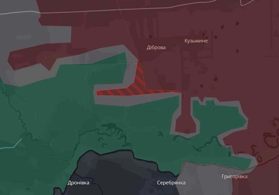 Скріншот інтерактивної мапи DeepState.