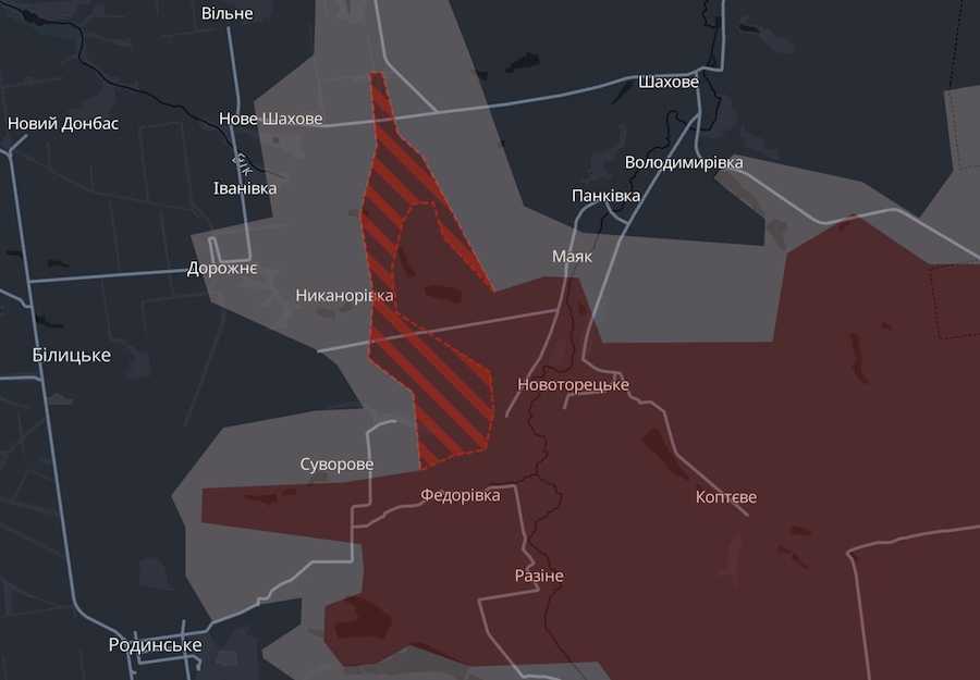 Screenshot of the DeepState interactive map.