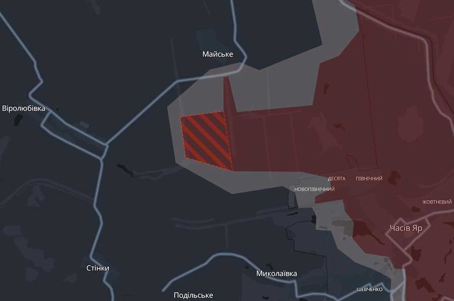 Screenshot of the interactive map of the DeepState project.