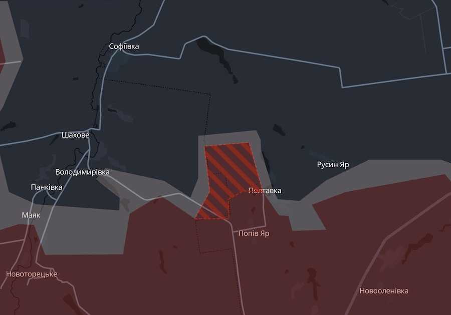 Screenshot of the interactive map of the DeepState project.
