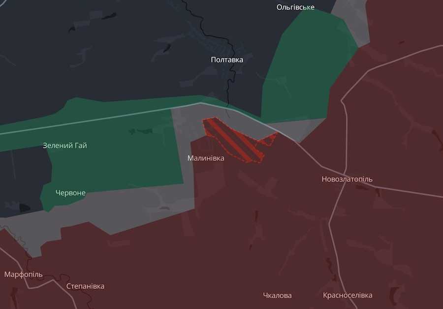 Screenshot of the interactive map of the DeepState project.