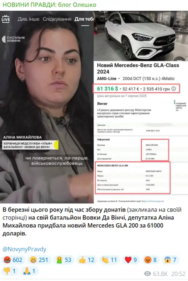 Допис Олешка. Скриншот: Telegram/НОВИНИ ПРАВДИ: блог Олешко