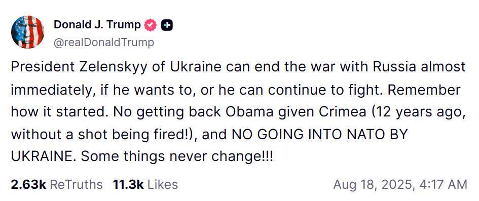 Screenshot of the message