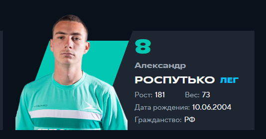 Олександр Роспутько - громадянство РФ. Фото: ФНЛ РФ