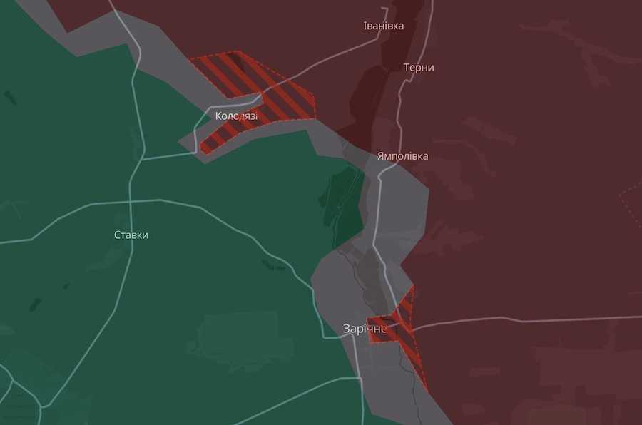 Screenshot of the interactive map of the DeepState project.