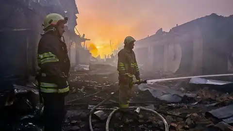 Атака РФ на Белую Церковь в ночь на 2 сентября. Фото: ГСЧС