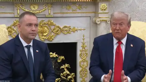 Навроцкий и Трамп в Белом доме. Скриншот видео