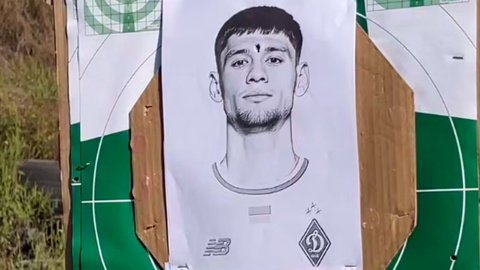 Мишень с лицом Владислава Бленуце. Фото: скриншот видео