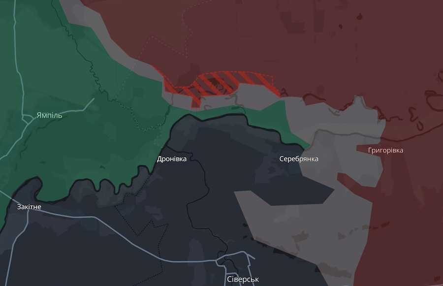 Screenshot of the DeepState interactive map.
