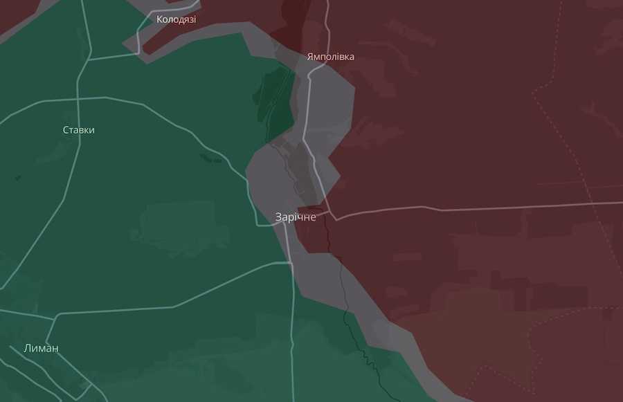 Zarichne on the DeepState interactive map.
