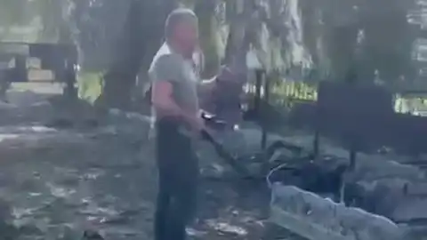 Место российского авиаудара. Скриншот видео