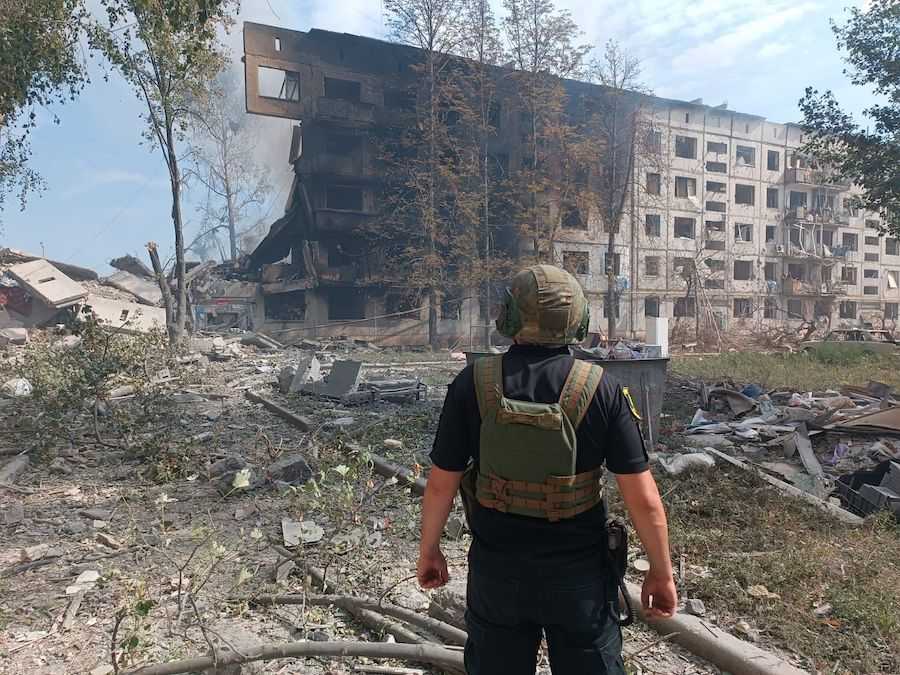 The consequences of the russian airstrike on Kostiantynivka. Photo: Facebook / Serhii Horbunov.