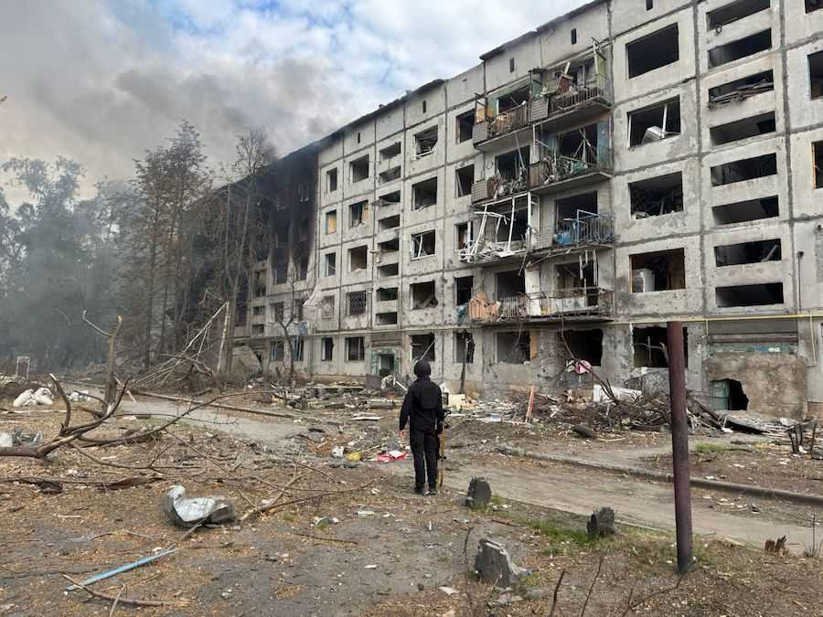 The consequences of the russian airstrike on Kostiantynivka. Photo: Facebook / Serhii Horbunov.