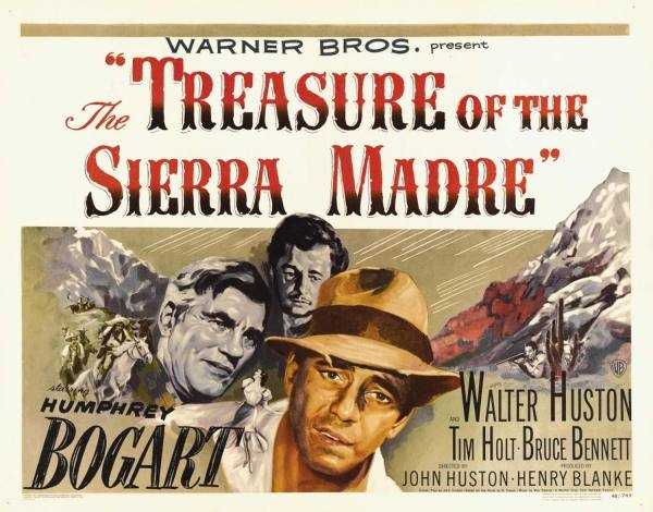 6. Скарб Сьєрра-Мадре (Treasure of the Sierra Madre, 1948)Сюжет: Троє чоловіків шукають золото у горах Мексики. Похід за багатством стає випробуванням моральності, жадібності та людської природи.Фільм зазнав провалу в прокаті під час прем’єри, але з часом здобув певну прихильність критиків. Особливо відомий він завдяки надзвичайно захопливій сцені «як вони це зробили?», коли вантажівки мають перетнути хиткий дерев’яний міст через річку під час грози.Касові збори: $5,014,000 (США)IMDb: 8.2/10