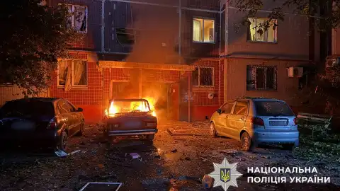 Последствия обстрелов в Донецкой области. Фото: Нацполиция