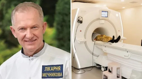 Сергей Рыженко и аппарат МРТ. Коллаж: OBOZ