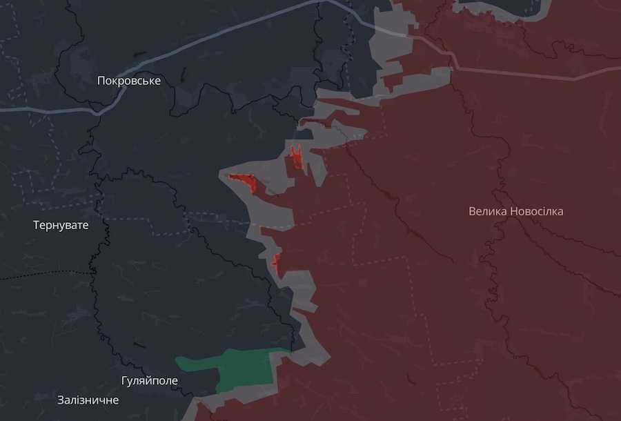 Скриншот интерактивной карты DeepState.