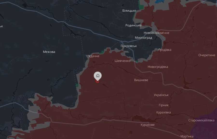 Надіївка на інтерактивній мапі проєкту DeepState.