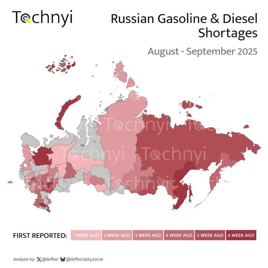 Fuel crisis in Russia. Photo: x.com/deifoo.