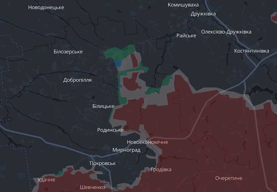 Screenshot of the interactive map of DeepState.