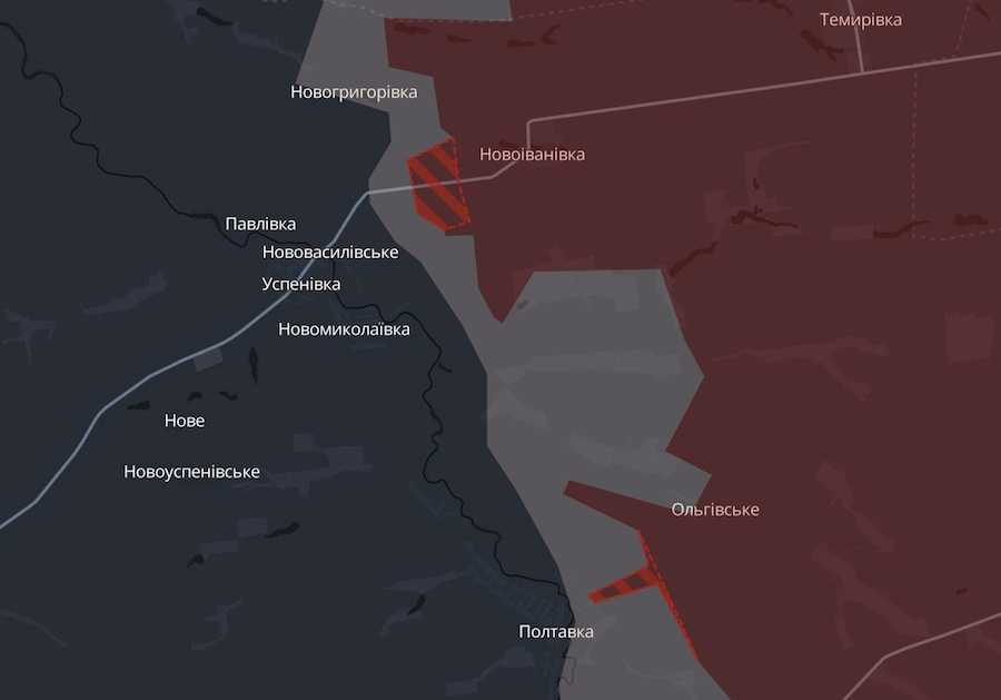 Screenshot of the interactive map of DeepState.