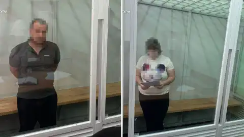 Отец и мать погибшего ребенка. Коллаж
