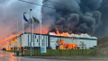 Sparrow industrial park on fire in Lviv. There were Cropp, House, Sinsay, Reserved and Mohito warehouses there