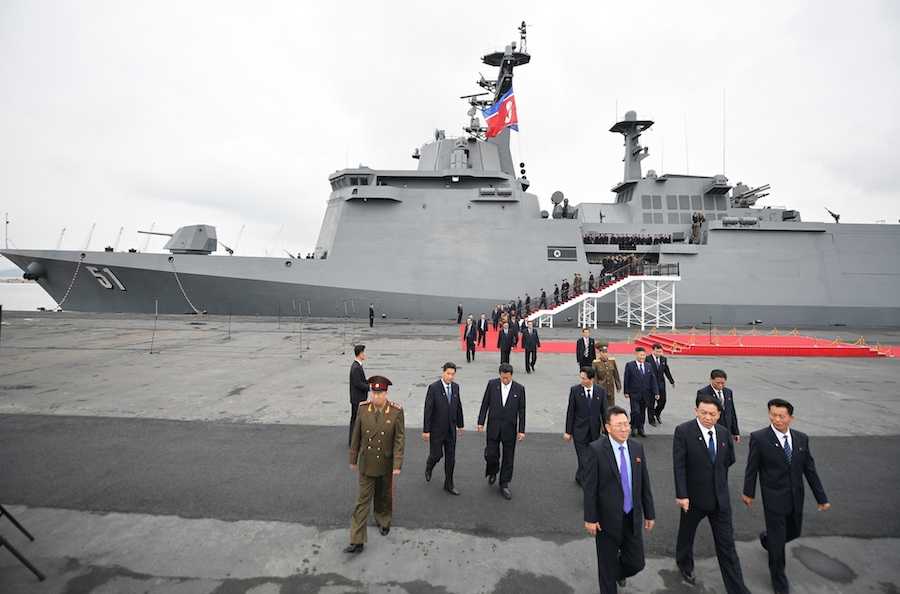 Новый северокорейский эсминец. Фото: Rodong Sinmun.