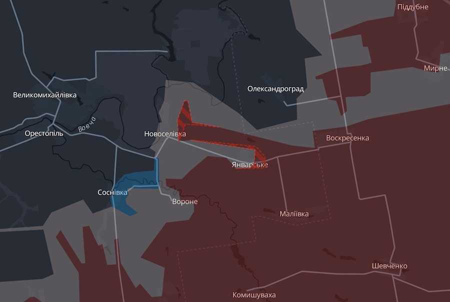 Скриншот интерактивной карты DeepState.