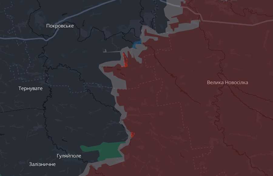 Screenshot of the DeepState interactive map.