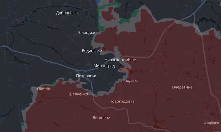 Screenshot of the DeepState interactive map.