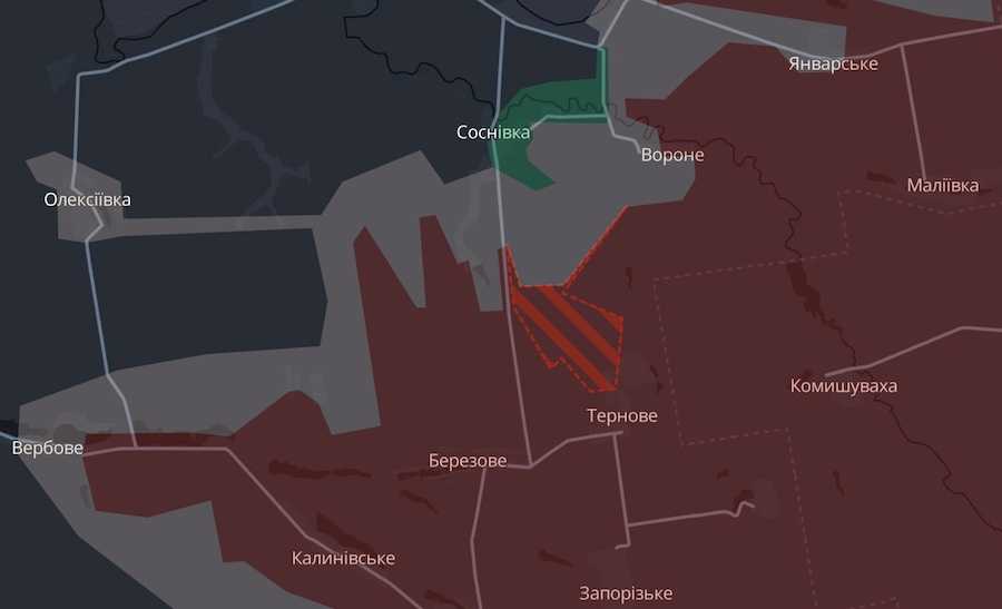 Скриншот интерактивной карты DeepState.