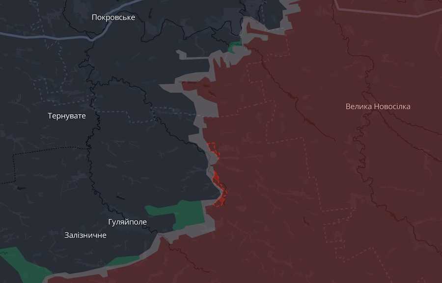 Screenshot of the interactive map of DeepState.