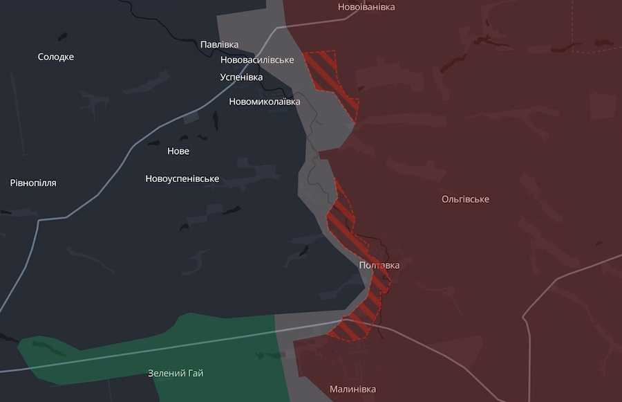 Screenshot of the interactive map of DeepState.