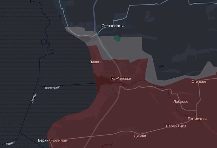 Скриншот интерактивной карты DeepState.