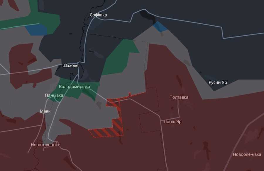 Screenshot of the DeepState interactive map.