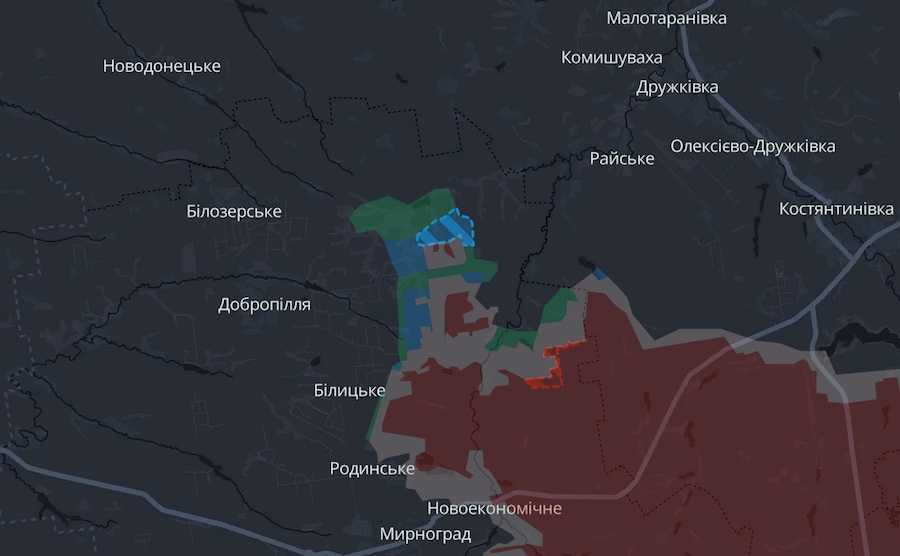 Скріншот інтерактивної мапи DeepState.