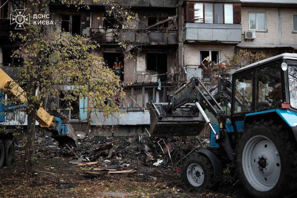 The consequences of the Russian attack on Kyiv on the night of October 26. Photo: State Emergency Service of Ukraine