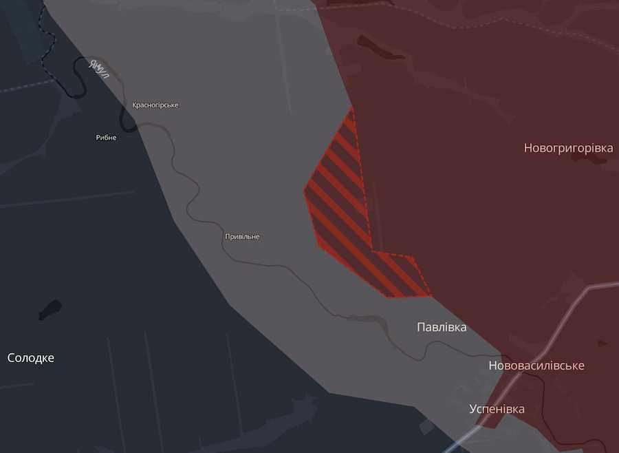 Скриншот интерактивной карты DeepState.
