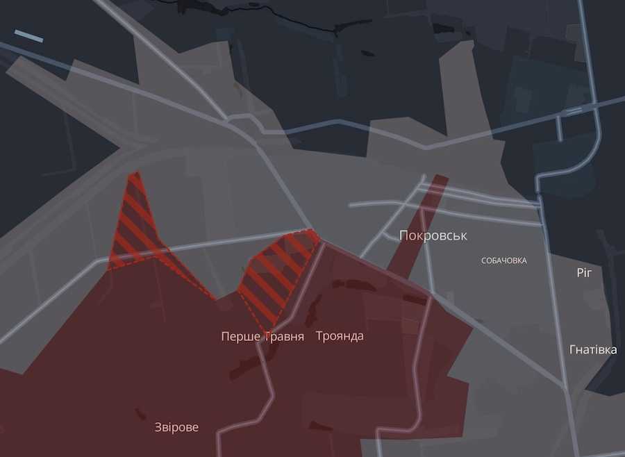 Скриншот интерактивной карты DeepState.