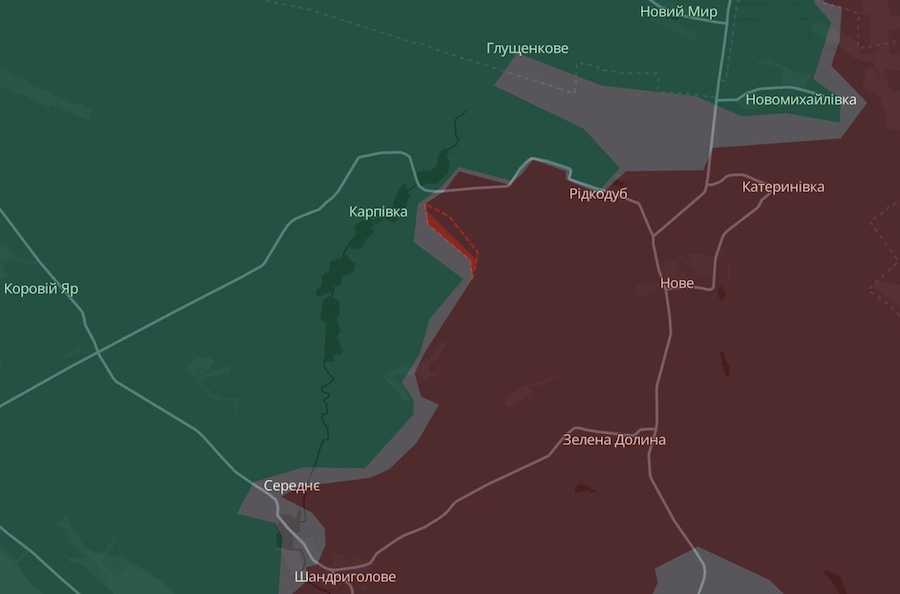 Screenshot of the interactive map of DeepState.