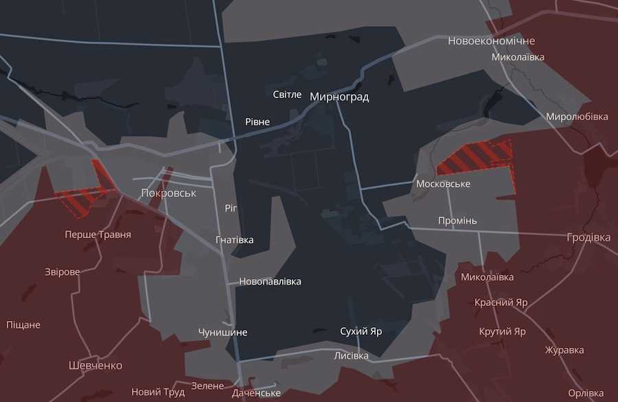 Screenshot of the interactive map of DeepState.